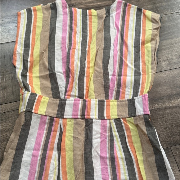 LOFT Multicolor Striped Button-Down Midi Dress size 00 - Picture 6 of 7